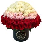 Exclusivo diseño. Ordenamiento de 150 Rosas importadas. Consulte por otras alternativas y presentaciones personalizadas. +56998705440 Sólo Santiago de Chile - Seleccione Color de rosas