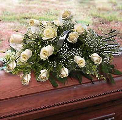 Ramo de rosas blancas para condolencia
