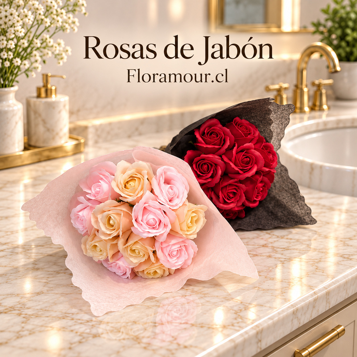 Dale vida y aroma con nuestros exclusivos ramos de rosas de jab&oacute;n.